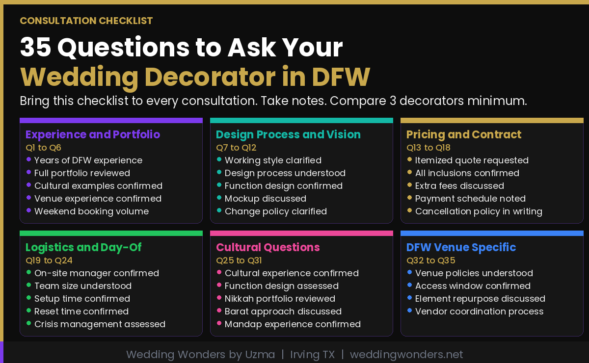 35 Questions to Ask Your Wedding Decorator