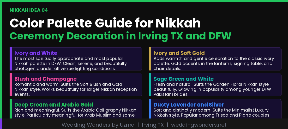 Nikkah Decor Color Palettes