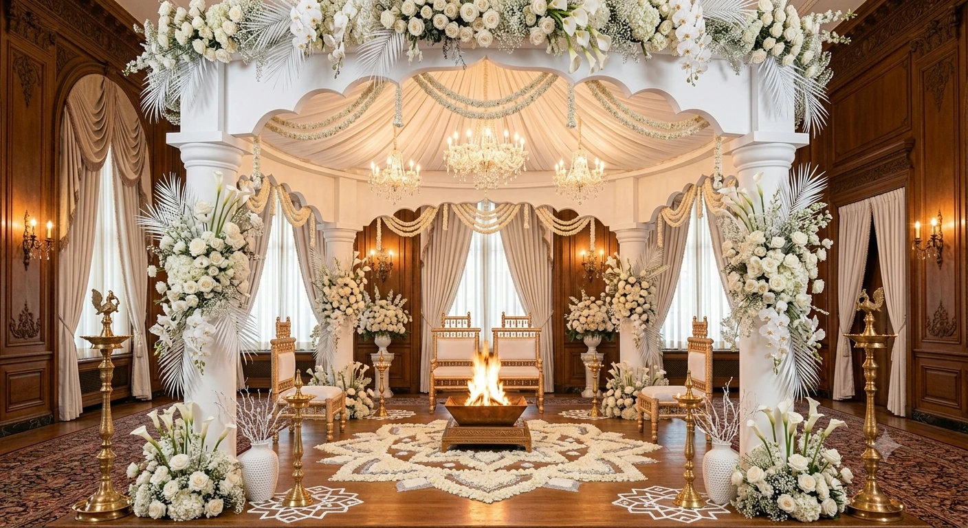 All-White Minimalist Mandap
