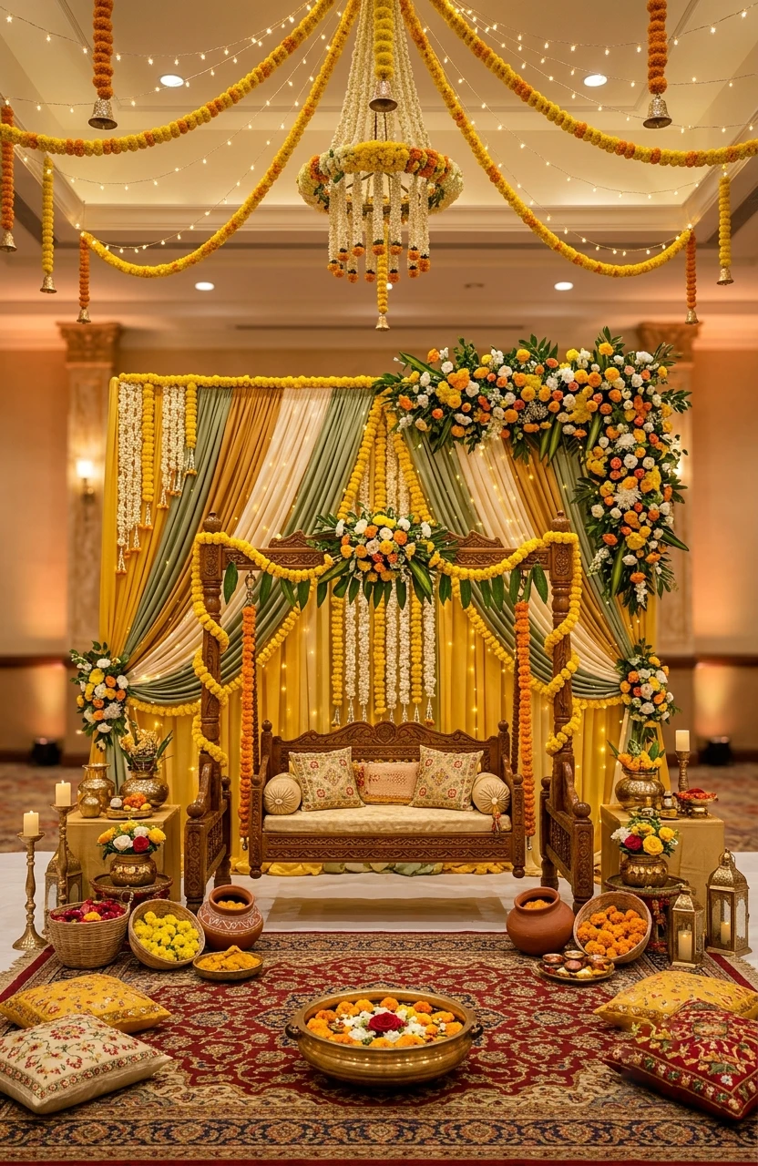 Indoor Haldi Decoration in DFW