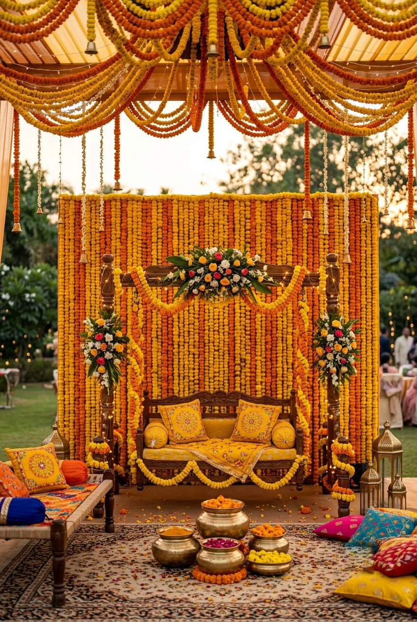 Outdoor Haldi Decor in DFW